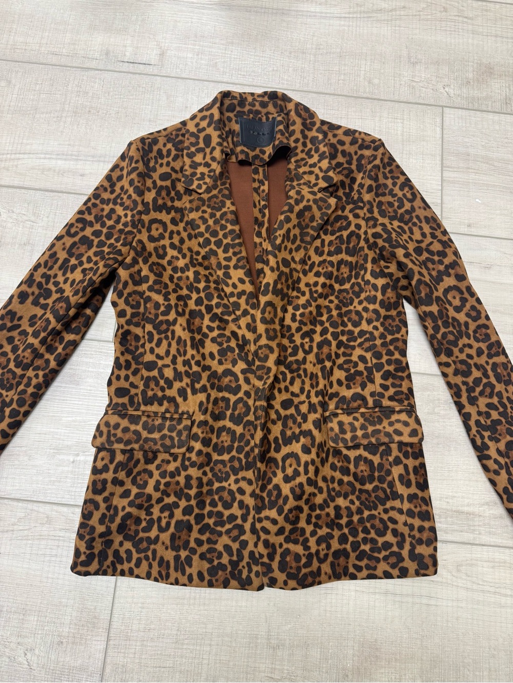 Blank NYC Leopard Print Blazer Jacket - Brown & Black